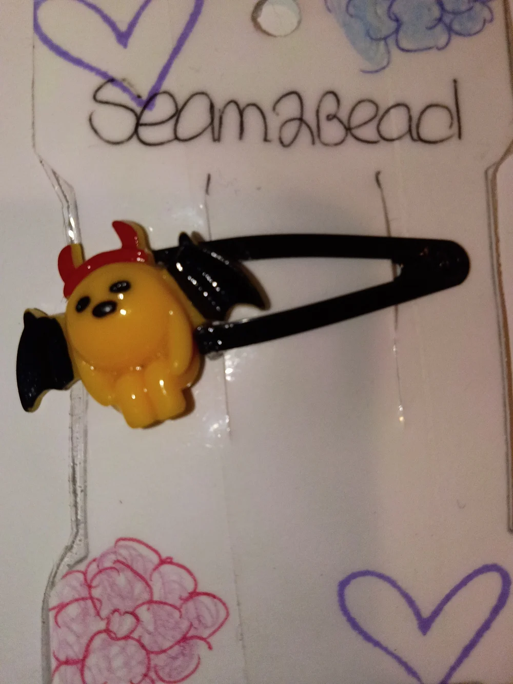 Yellow Bat Kitty Hair Clip - Kids Accessories